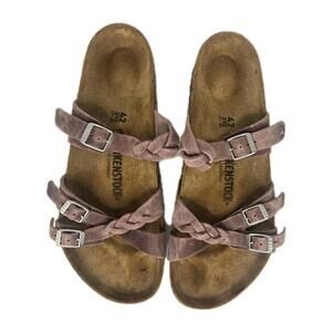 Birkenstock Franca slides Sandals Flip Flops Braided Purple Straps US 11 EUR 42